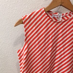 Vintage Orange Striped Blouse